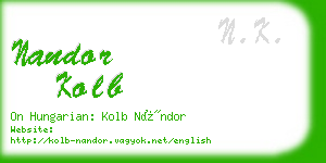 nandor kolb business card